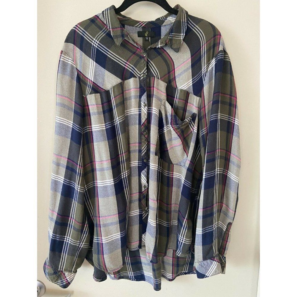 G:21 Button-Up Multicolor Plaid Shirt Size XXL